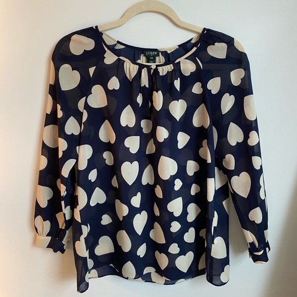 J. Crew heart blouse - Picture 1 of 5